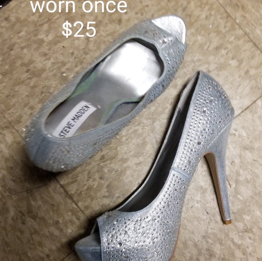 Silver Steve Madden Heels